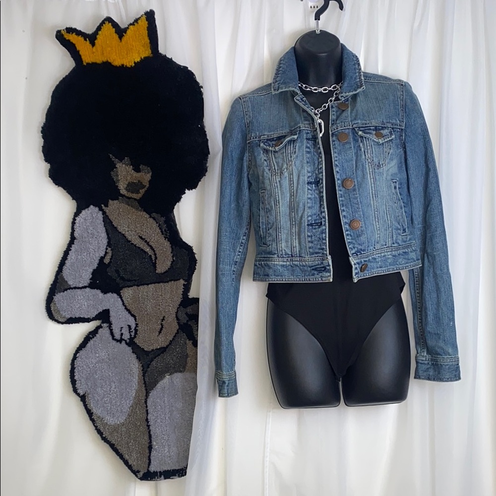 American Eagle Outfitters Blue Cropped Jean Jacket